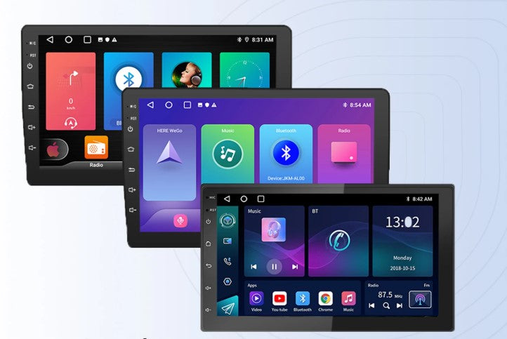 Universelles Android Autoradio mit Touchscreen, GPS, CarPlay & Bluetooth für Fahrzeug Entertainment.