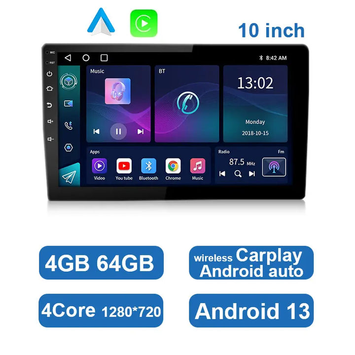 Universelles Android Autoradio mit Touchscreen, GPS, CarPlay, Android Auto und umfangreichen Multimedia Funktionen.