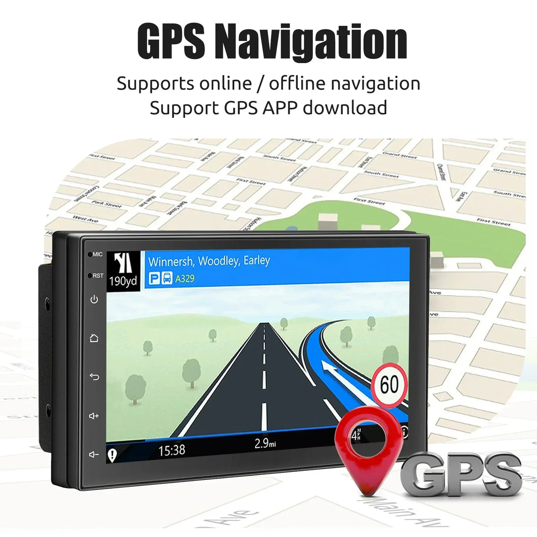 Hochauflösendes Android Autoradio mit Touchscreen, GPS, CarPlay & Bluetooth für besseres Entertainment.