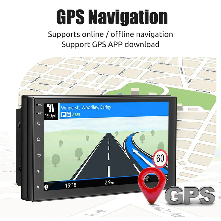 Hochauflösendes Android Autoradio mit Touchscreen, GPS, CarPlay & Bluetooth für besseres Entertainment.