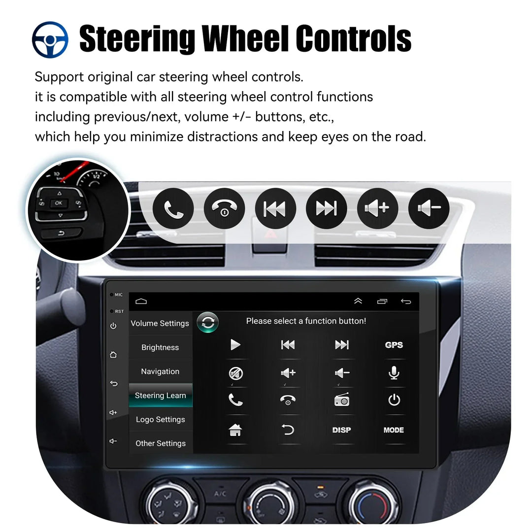 Universelles Android Autoradio mit Touchscreen, GPS, CarPlay und Android Auto für jedes Fahrzeugmodell.