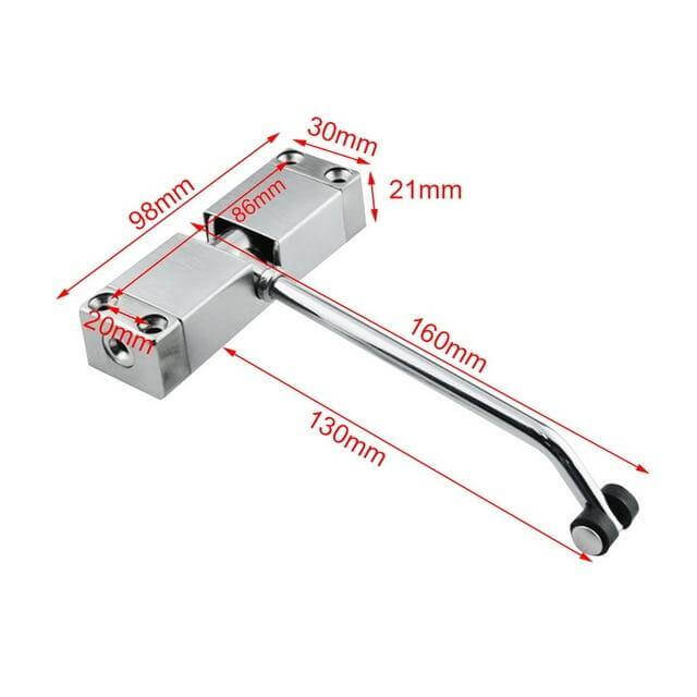 Automatisches Türschließer-Scharnier aus Metall, verstellbar für kontrolliertes, leises Schließen bis 30 kg.