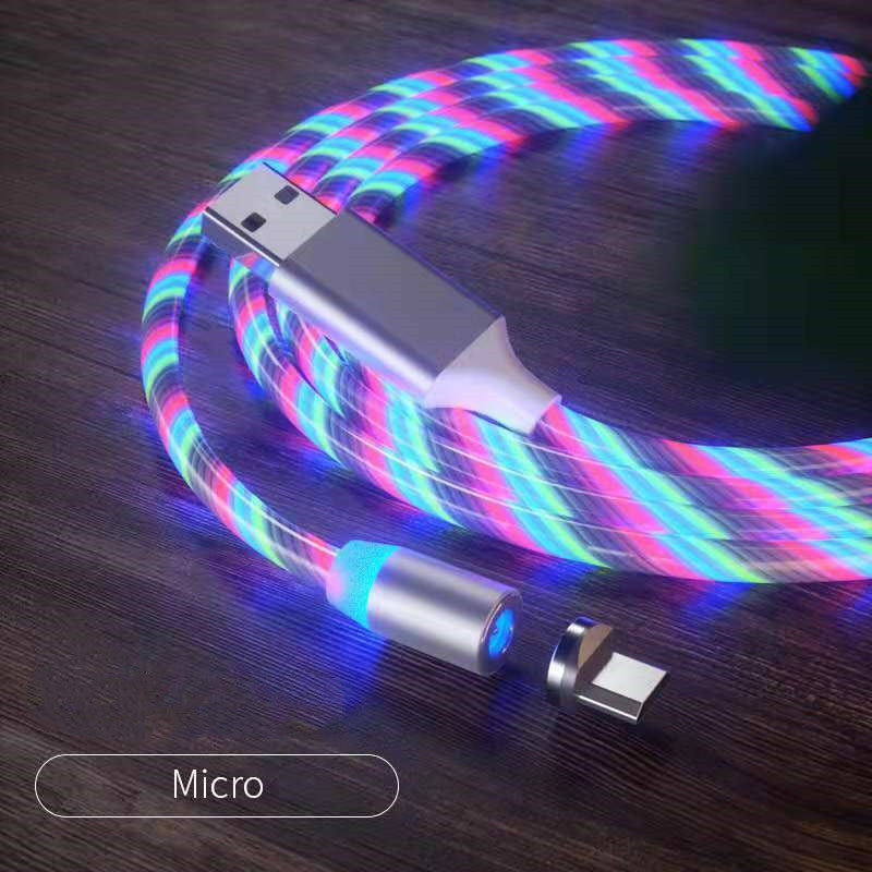 Robustes 3-in-1 Magnet-Ladekabel mit USB-C, Micro-USB & iOS Anschlüssen für schnelles Laden.
