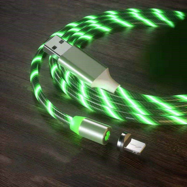 iOS Magnet-Ladekabel mit Schnellladefunktion, Nylonummantelung, langlebig & praktisch.