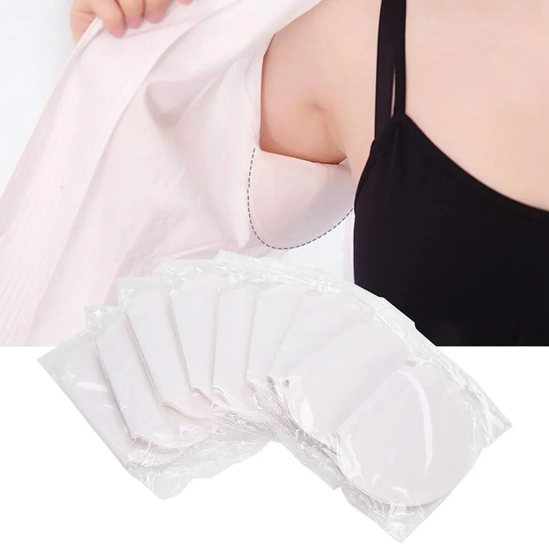 Packung unsichtbarer Achselpads für langanhaltenden Schweißschutz, Geruchsneutralisierung und Hygiene.