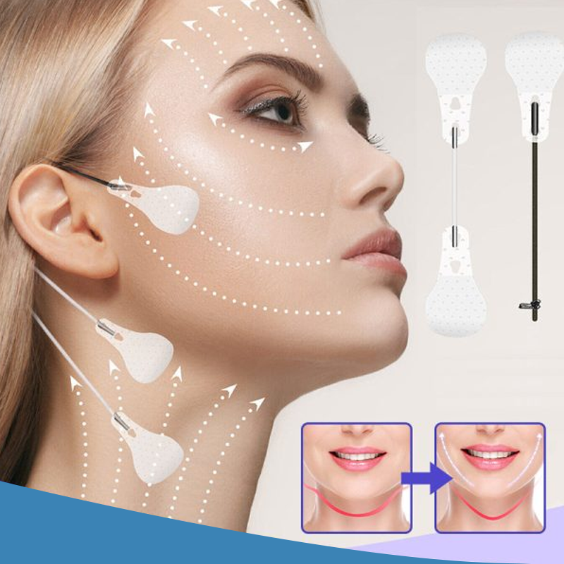 Packung mit unsichtbaren Facelift-Patches zur sofortigen Hautstraffung und Verbesserung der Gesichtskontur.