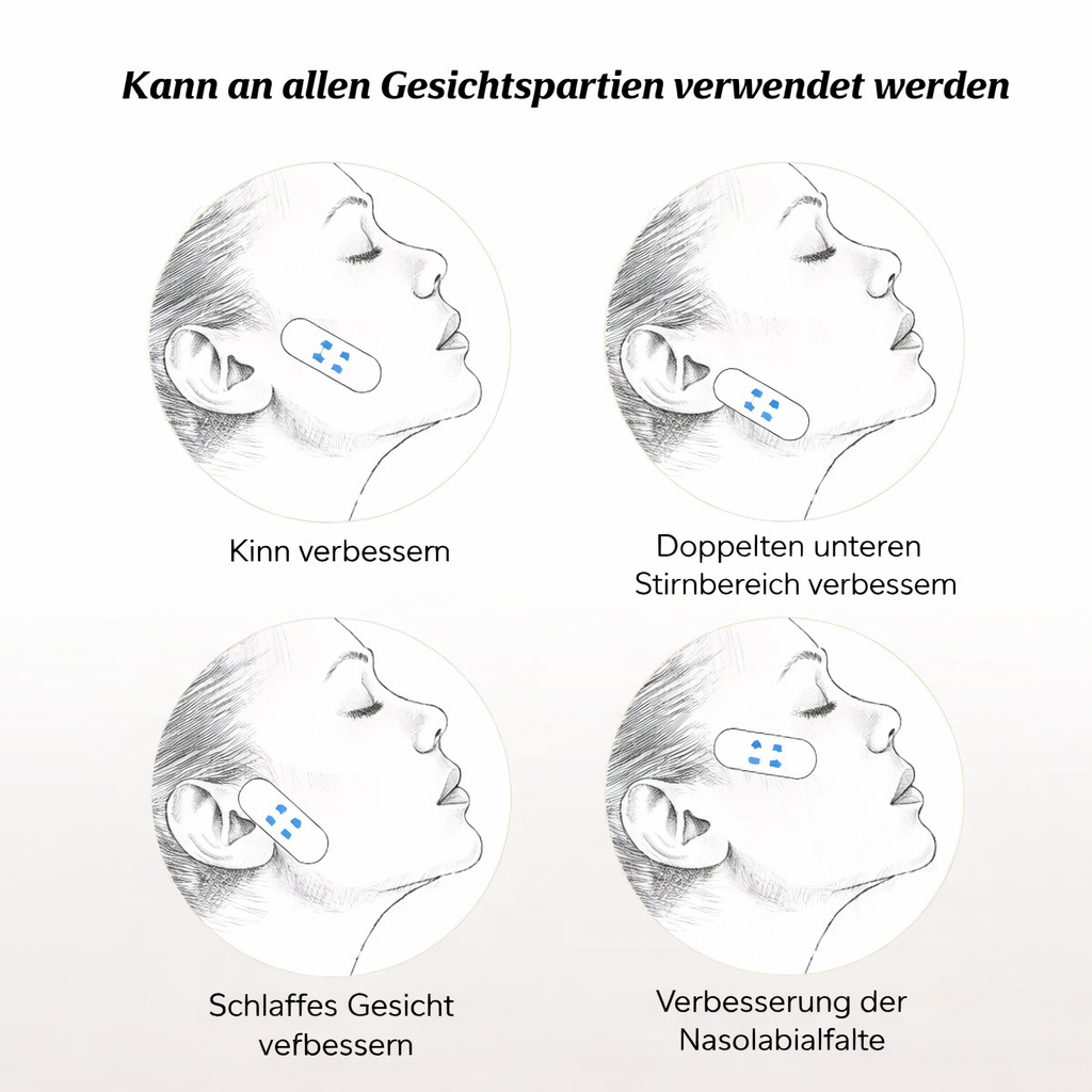 Diskrete Anti-Aging Gesichtstapes für Damen zur schnellen Hautstraffung & Konturierung.