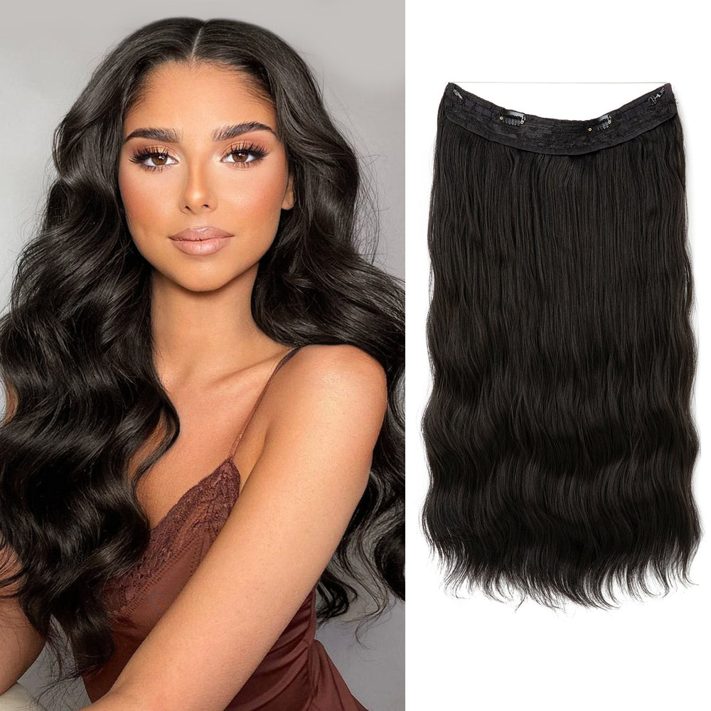 Halo Extensions in Braun, unsichtbar, verleihen natürliches Volumen & Länge.