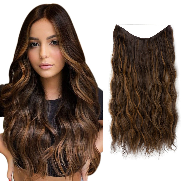 Natürliches Aussehen mit Halo Haarverlängerungen, perfekte Länge & Volumen.