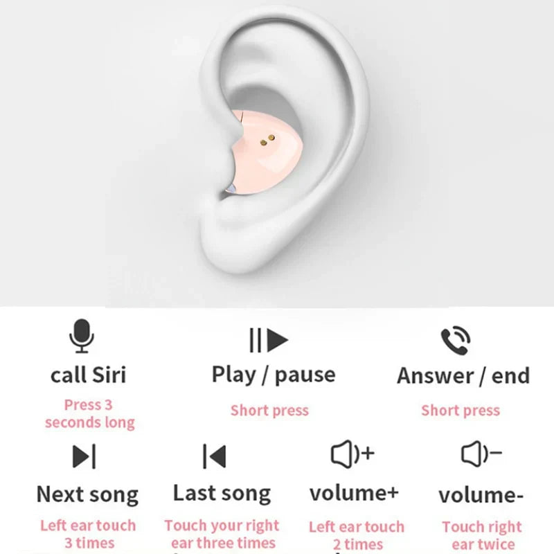 Ergonomische In-Ear-Kopfhörer, unsichtbar und ultraleicht, für hohen Tragekomfort den ganzen Tag.