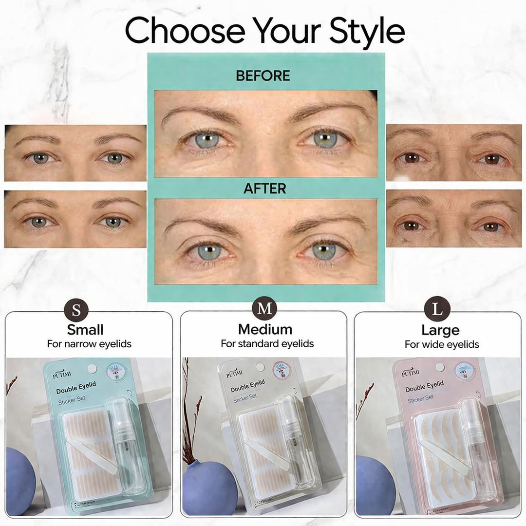 Für jugendliche Augen: Unsichtbare Augenlid Tapes mit sofortigem Lifting-Effekt. Perfekt unter Make-up.