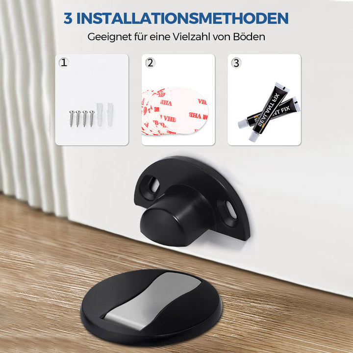 Langlebiger magnetischer Türhalter, unsichtbar montierbar. Bietet robusten Schutz für Tür & Wand im täglichen Gebrauch.