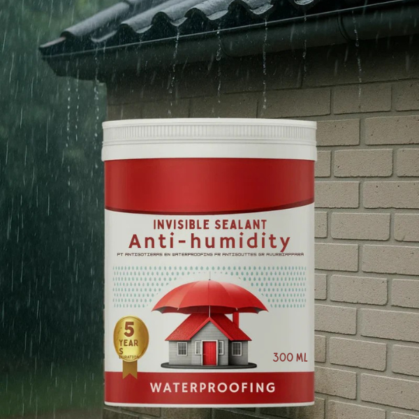 Unsichtbares Dichtmittel: Transparenter, wasserdichter Nässeschutz & Tiefenversiegelung für Oberflächen, z.B. Balkon, Keller.