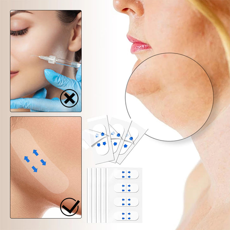 Hautfreundliches Facelifting-Tape zum Anheben & Straffen der Gesichtshaut; sofortiger Anti-Falten Effekt unter Make-up.