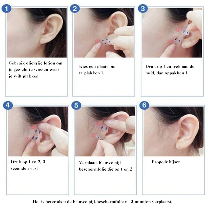 Transparentes Facelifting-Tape, klebt unsichtbar auf der Haut für sofortigen Straffungseffekt und glatte Konturen.