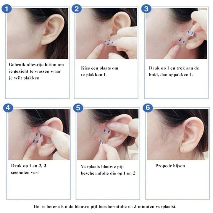 Transparentes Facelifting-Tape, klebt unsichtbar auf der Haut für sofortigen Straffungseffekt und glatte Konturen.