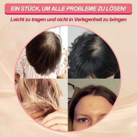Elegantes Oberkopfhaarteil bei dünnem Haar, Haarersatz für Volumen.