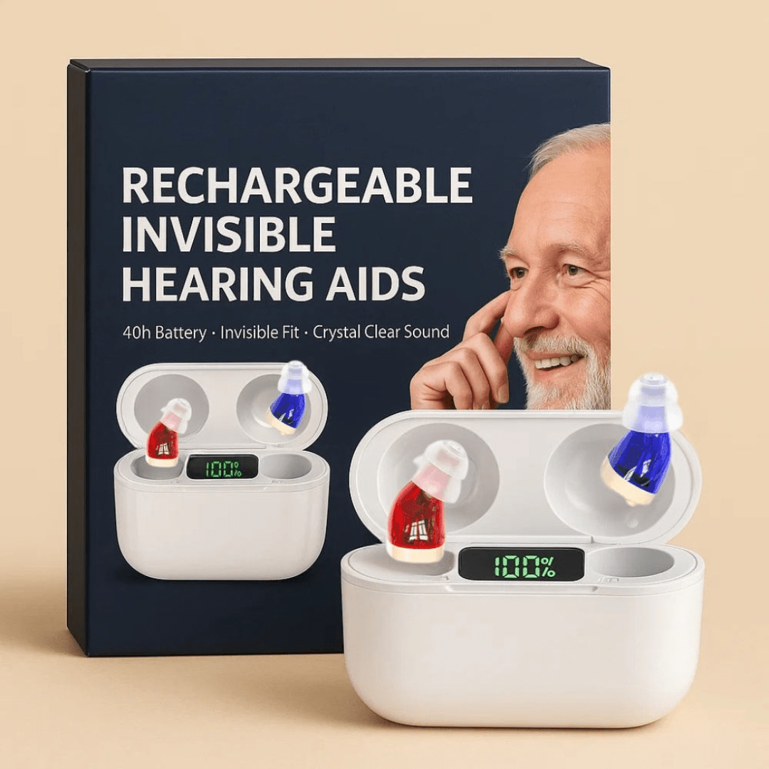 Wiederaufladbare, unsichtbare In-Ear Hörhilfen für täglichen Gebrauch & diskretes, klares Hörerlebnis.