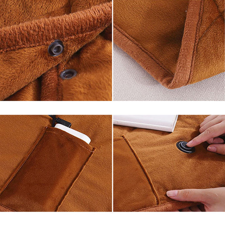 Kompakte USB-Kuscheldecke, ideal für Reisen und Camping, spendet sofortige Wärme und Komfort.