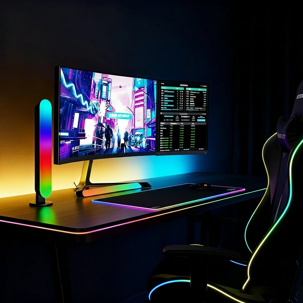 USB RGB LED Lichtleiste für Schreibtischbeleuchtung & PC Zubehör.