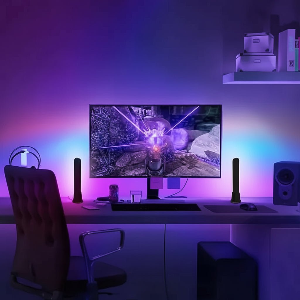 Vielseitige USB RGB LED Leiste, ideal als Stimmungslicht für Gaming-Schreibtisch oder Büro.
