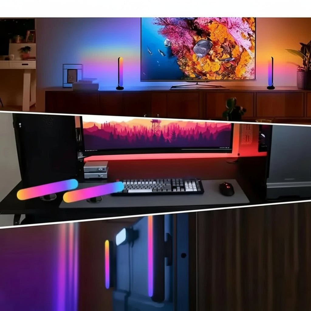 Detailaufnahme der flexiblen USB RGB LED Lichtleiste für Gaming-Setups.