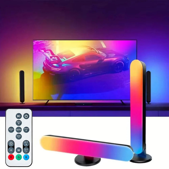 Moderne Ambiente RGB LED Lichtleiste als Hintergrundbeleuchtung für PC und Gaming-Bereich.