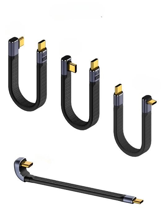 USB4 Winkel-Datenkabel 240W, 40Gbps, 8K Video. Ideal für Schnellladung & Datentransfer.