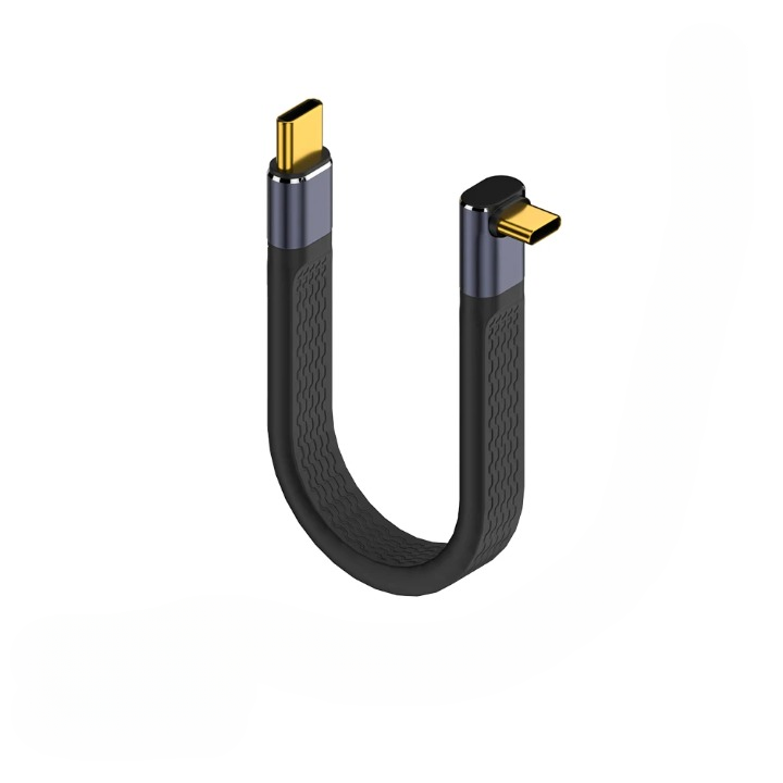 Praktisches USB4 Winkelkabel, Typ-C, für Laptops, Monitore mit 240W Power Delivery.