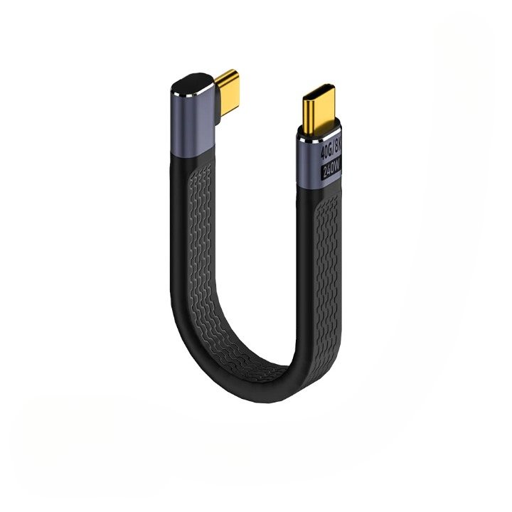 Vielseitiges USB4 Winkelkabel: 40Gbps, 240W, 8K Video. Thunderbolt kompatibel.