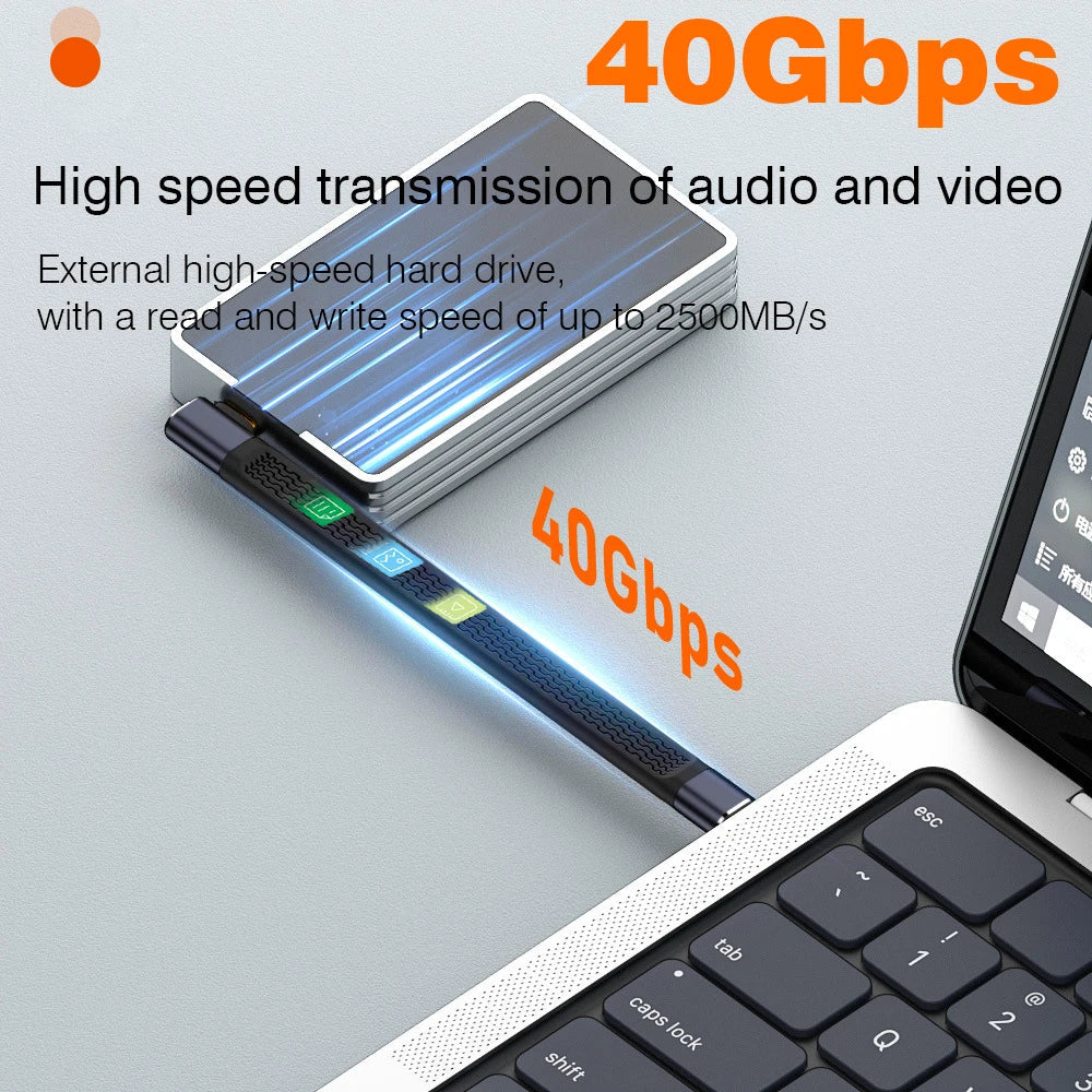 Innovatives USB4 Winkel-Datenkabel für 240W Schnellladung & 40Gbps Datenrate.