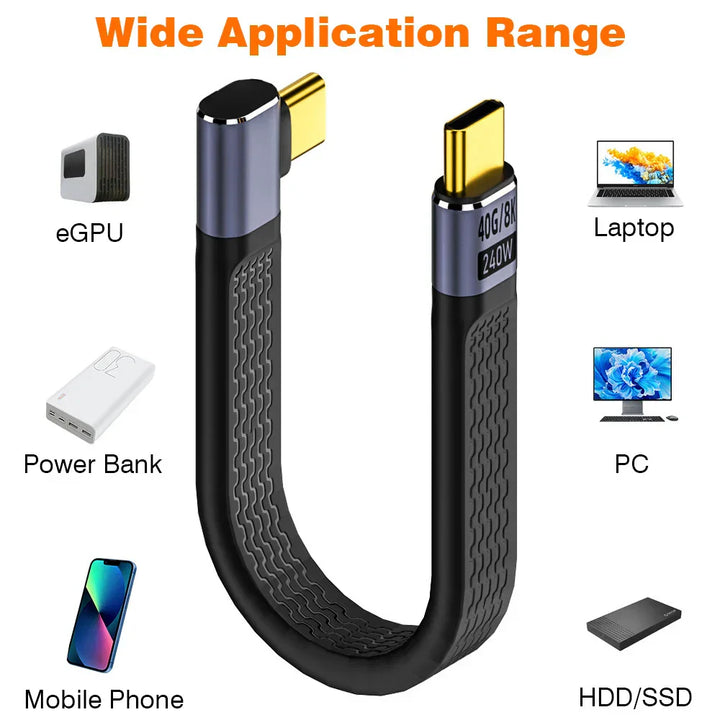 Premium USB4 FPC Winkelkabel. Perfekt für 8K Monitore und Thunderbolt-Geräte.