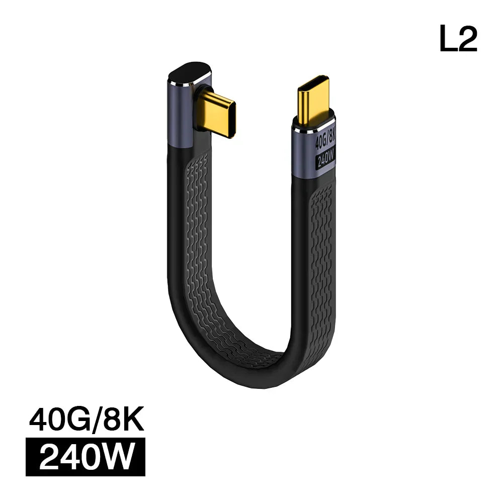 Ultraflexibles USB4 Winkel-Datenkabel 240W, 40Gbps für kompakte Setups.