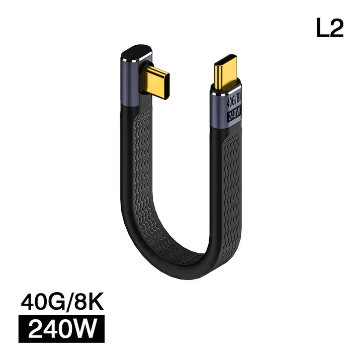 Ultraflexibles USB4 Winkel-Datenkabel 240W, 40Gbps für kompakte Setups.