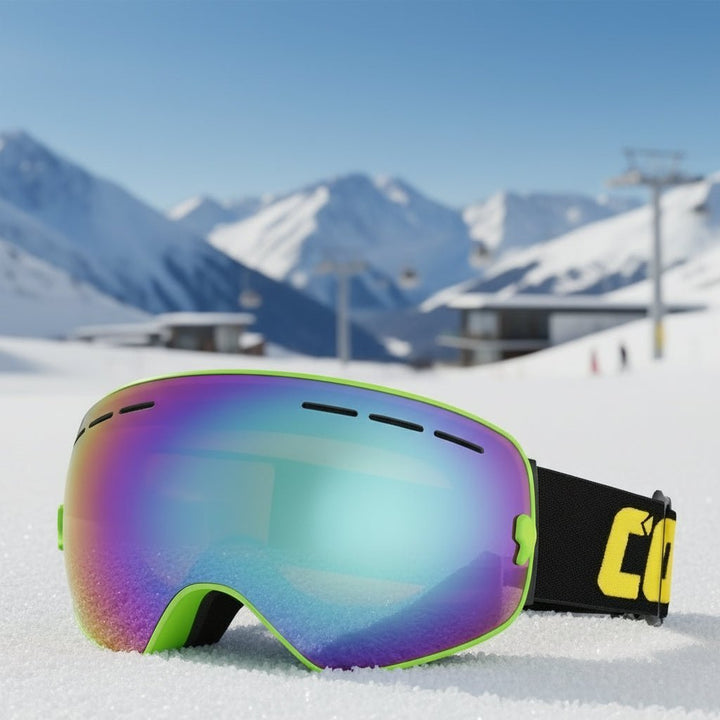UV400 Skibrille für Damen & Herren mit Antibeschlag-Funktion und weitem Panoramablick.