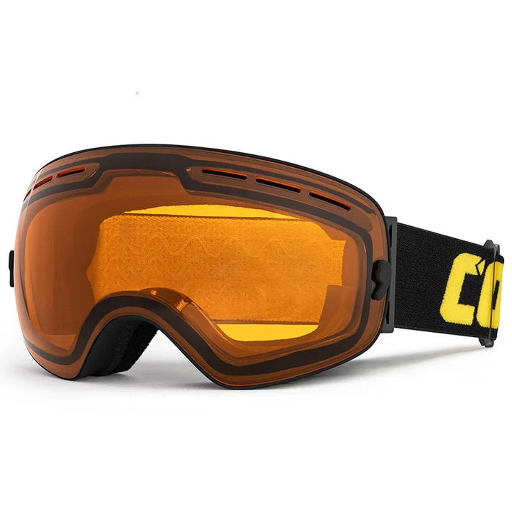 Skibrille mit UV400 Schutz & Antibeschlag-System, ideal für Ski- und Snowboardfahrer auf der Piste.