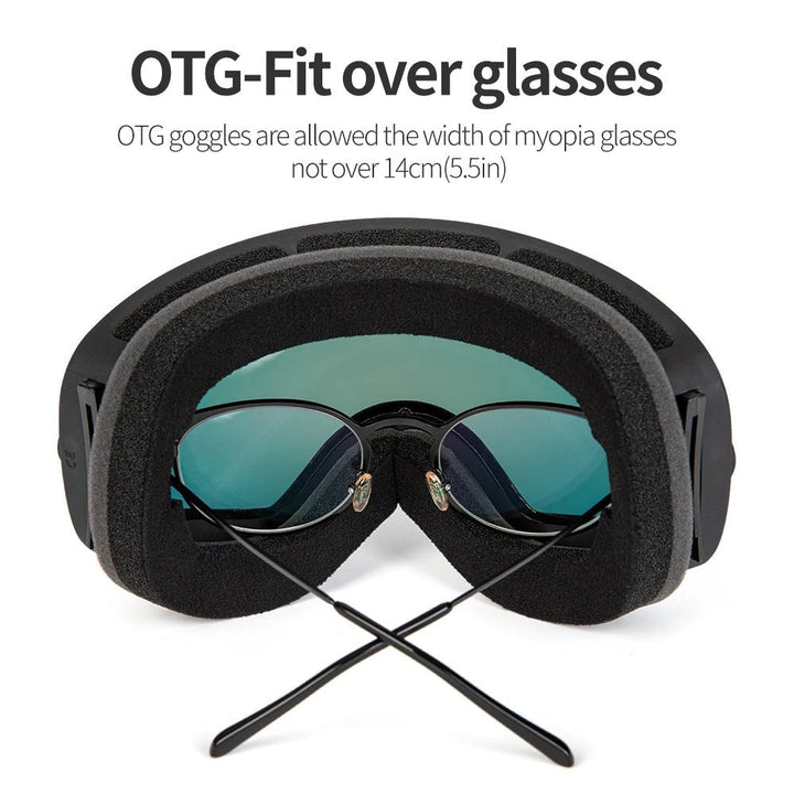 Hochwertige UV400 Skibrille mit doppeltem Antibeschlag-Glas für optimale Sicht beim Wintersport.