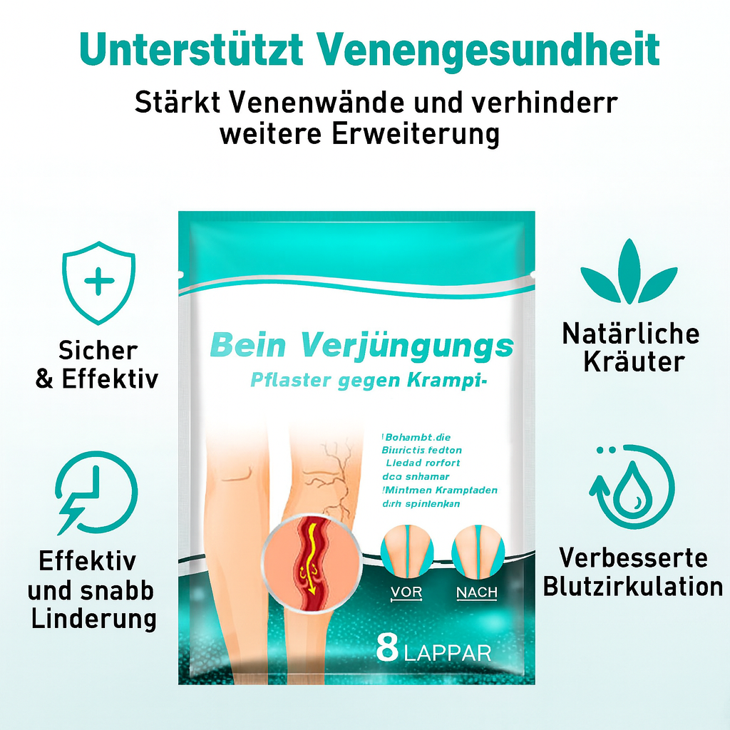 Anwendung des VenoLift Patches: Unterstützt Venenfunktion, reduziert Schmerzen und verbessert die Beindurchblutung.