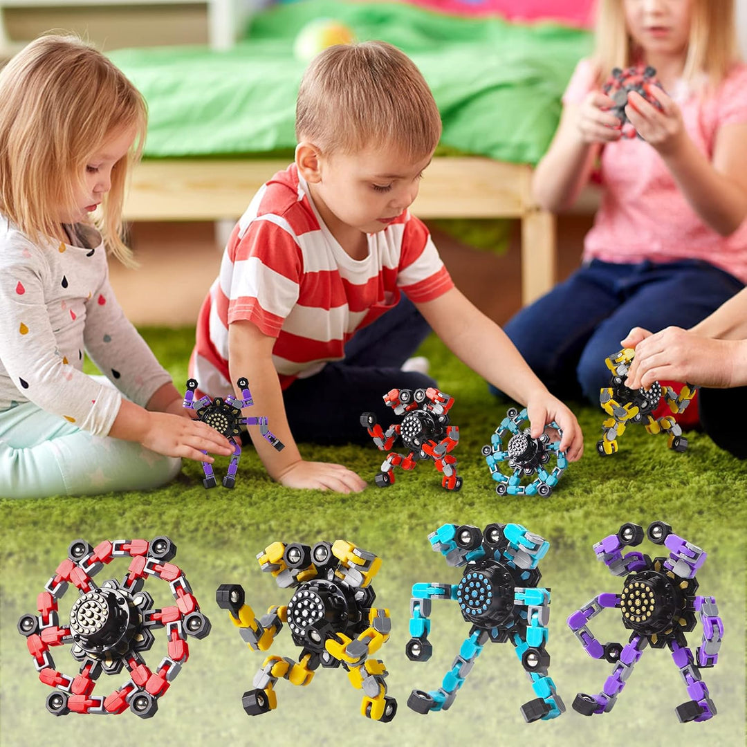 Mehrfarbiges verformbares Fidget Spinner Set. Ideal als Geschenkidee, fördert Kreativität & Konzentration.