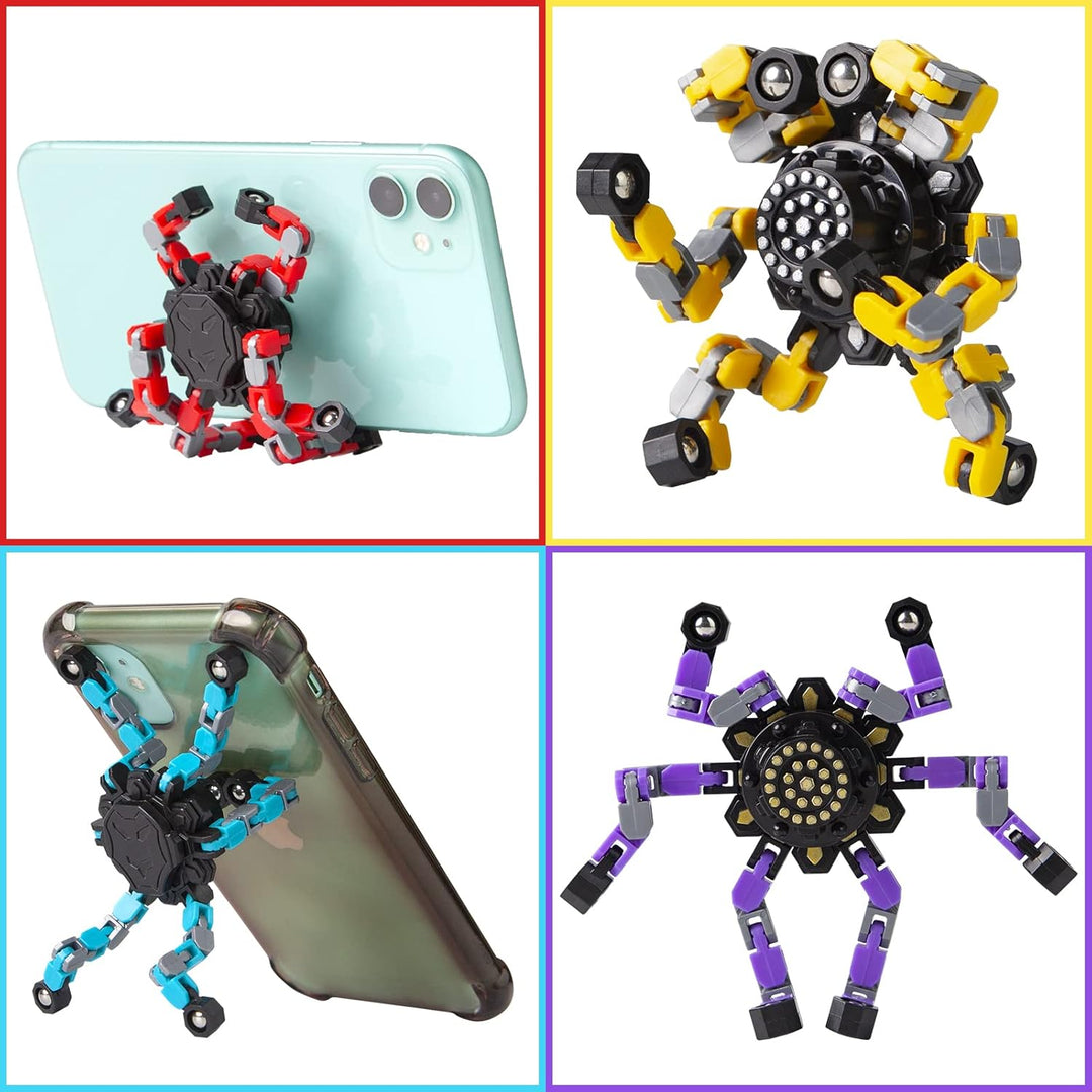Flexibler Fidget Spinner, metallisch glänzend. Antistress Spielzeug zur Beruhigung und Fokussierung für alle Altersgruppen.