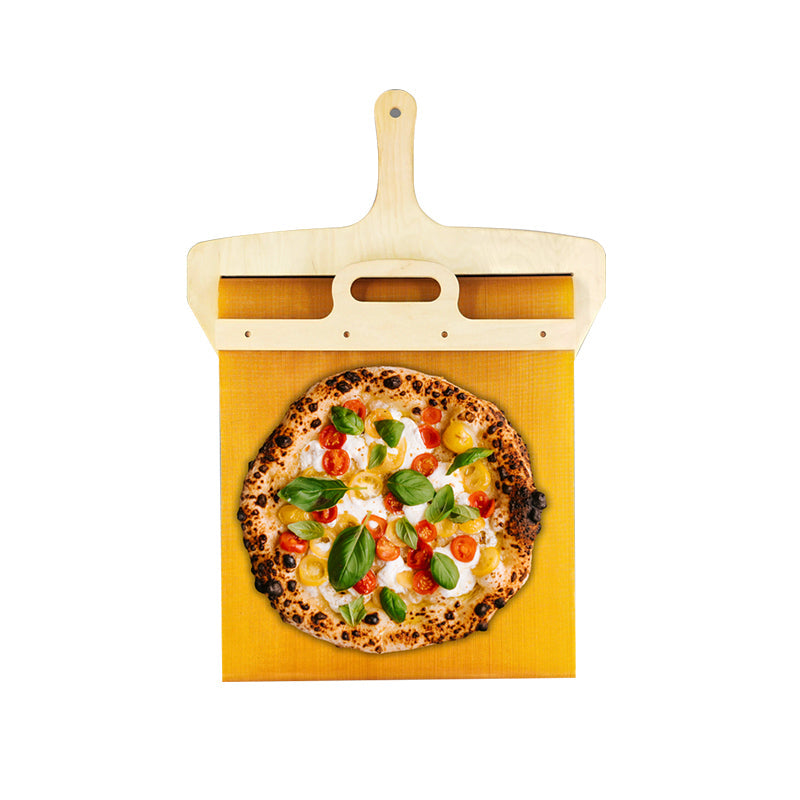 Fornello Pizzaschieber aus Birkenholz, mit Schiebemechanismus. Für knusprige, italienische Pizza.