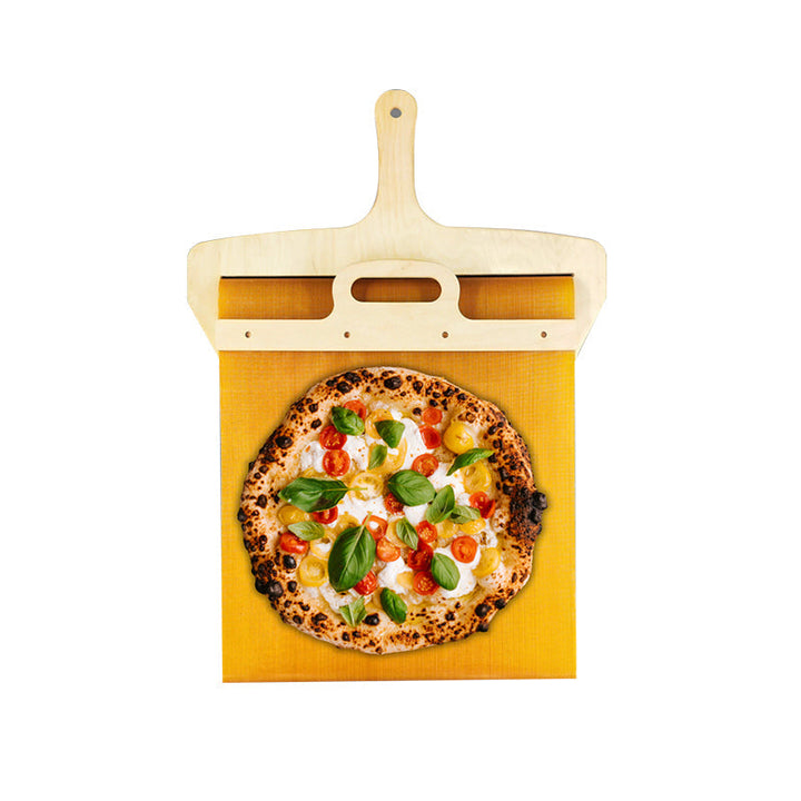Fornello Pizzaschieber aus Birkenholz, mit Schiebemechanismus. Für knusprige, italienische Pizza.