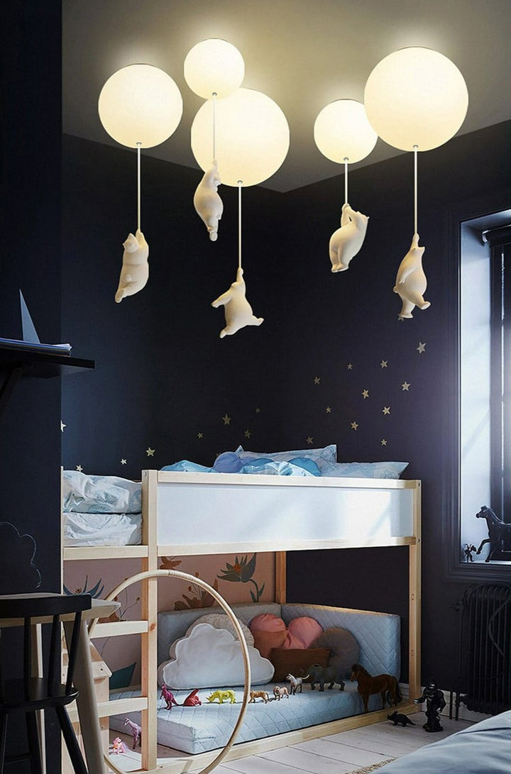 Acryl Ballonbär Deckenlampe: sichere und stilvolle Beleuchtung für Kinderzimmer und Babyzimmer.
