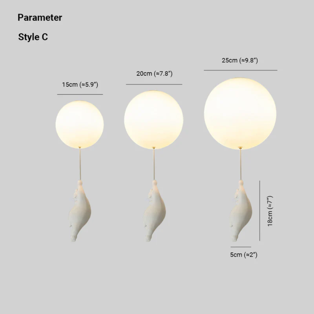 Bär Luftballon Deckenlampe, ein Blickfang für jedes Kinderzimmer. Spielvolle Wohnraumbeleuchtung mit LED.