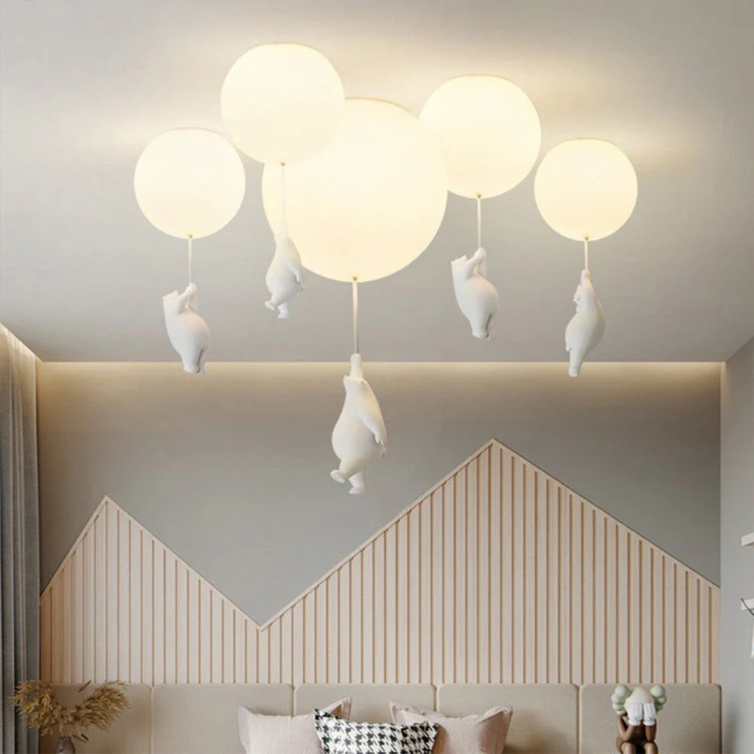 Dekoratives Lichtobjekt: Deckenleuchte Bär Luftballon. Ideal als Hängelampe für Wohnräume & Kinderzimmer.