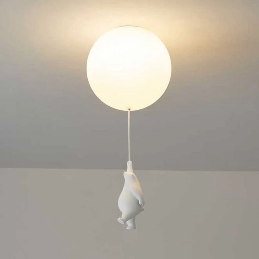 Einzigartige Deckenleuchte Bär Luftballon, ideal als Kinderzimmerlampe oder Akzentbeleuchtung im Schlafzimmer.