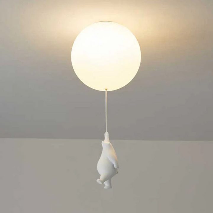 Einzigartige Deckenleuchte Bär Luftballon, ideal als Kinderzimmerlampe oder Akzentbeleuchtung im Schlafzimmer.