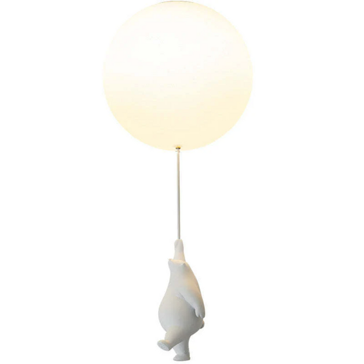 Cartoon Deckenlampe Bär und Ballons. Perfekte Hängelampe für eine fröhliche Atmosphäre im Kinder- oder Spielzimmer.