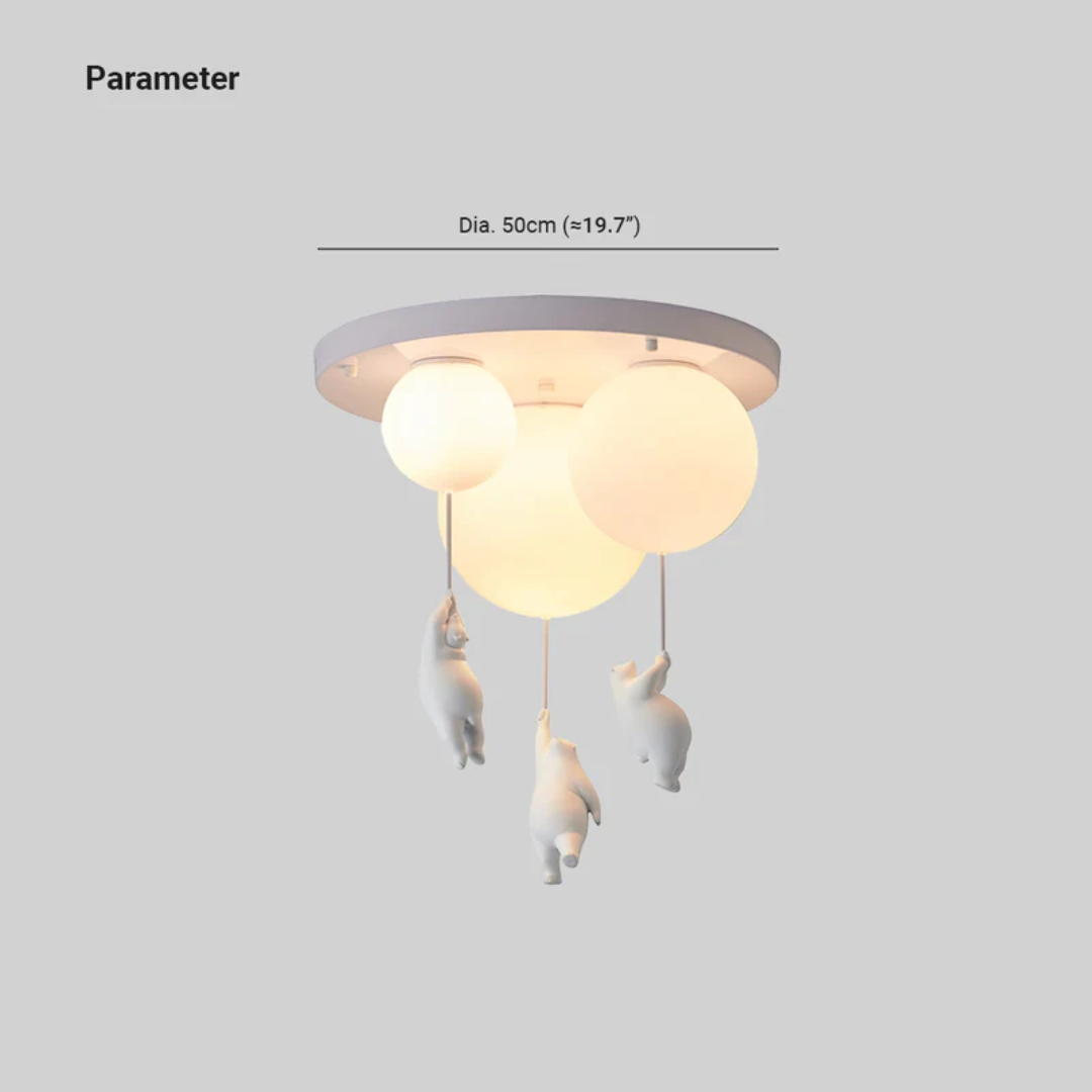 Fateh Deckenleuchte: Bär Luftballon Design, passend für jedes Kinderzimmer. Eine moderne LED-Lampe.