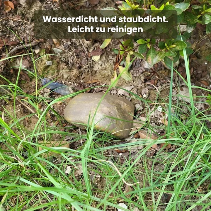 Wetterfester Geldversteck: Robuster Versteckstein in Steinoptik, sicheres Geheimfach für Geld & Wertsachen im Garten.